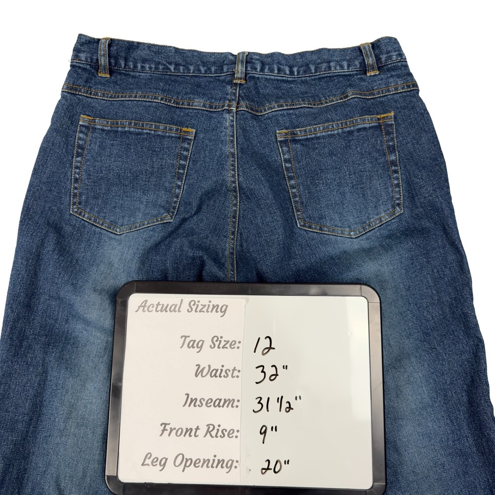 Willi Smith Womens Embellished Jeans Size 12 (32x31½ Fit) Mid-Rise Boot Cut BOHO - Picture 3 of 9